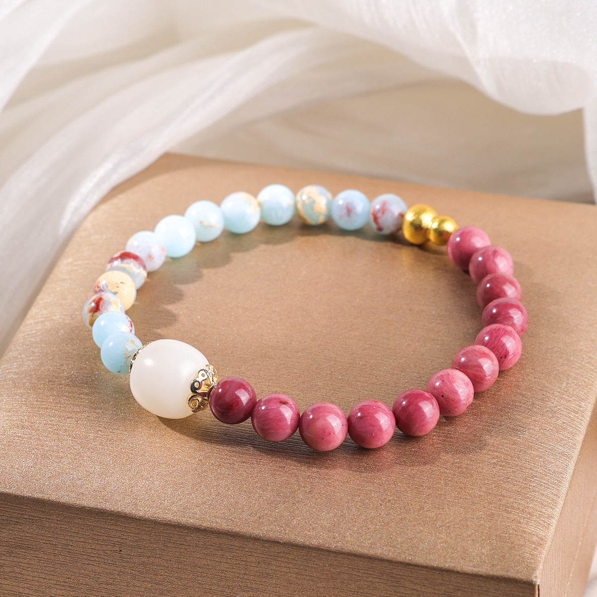 High-grade Natural Rose Stone Bracelet