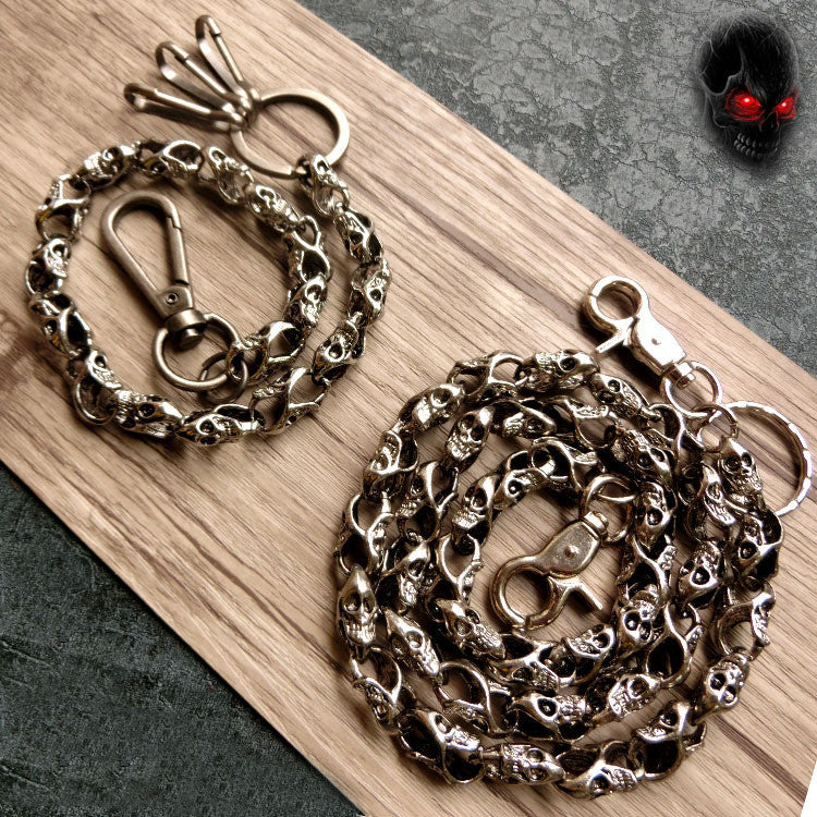 Personalized Weight Self-defense Metal Full Ghost Head Pants Chain