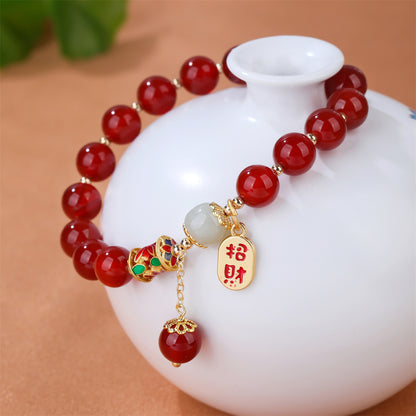 Natural Red Agate Bracelet Niche High Sense
