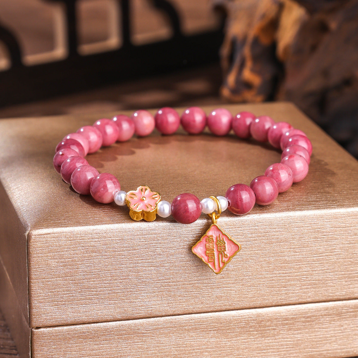High-grade Natural Rose Stone Bracelet