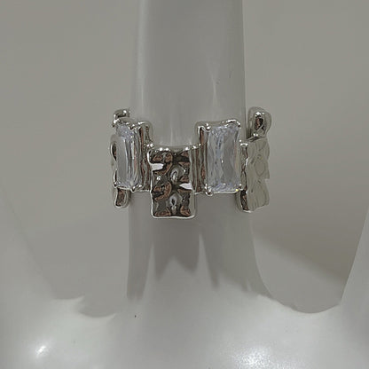 Cross Zircon Ring Ins Women's Special Interest Design Open Gemstone Ring