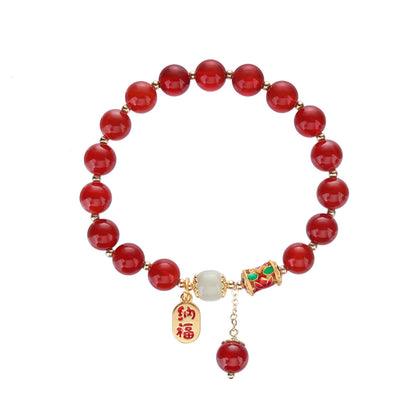 Natural Red Agate Bracelet Niche High Sense