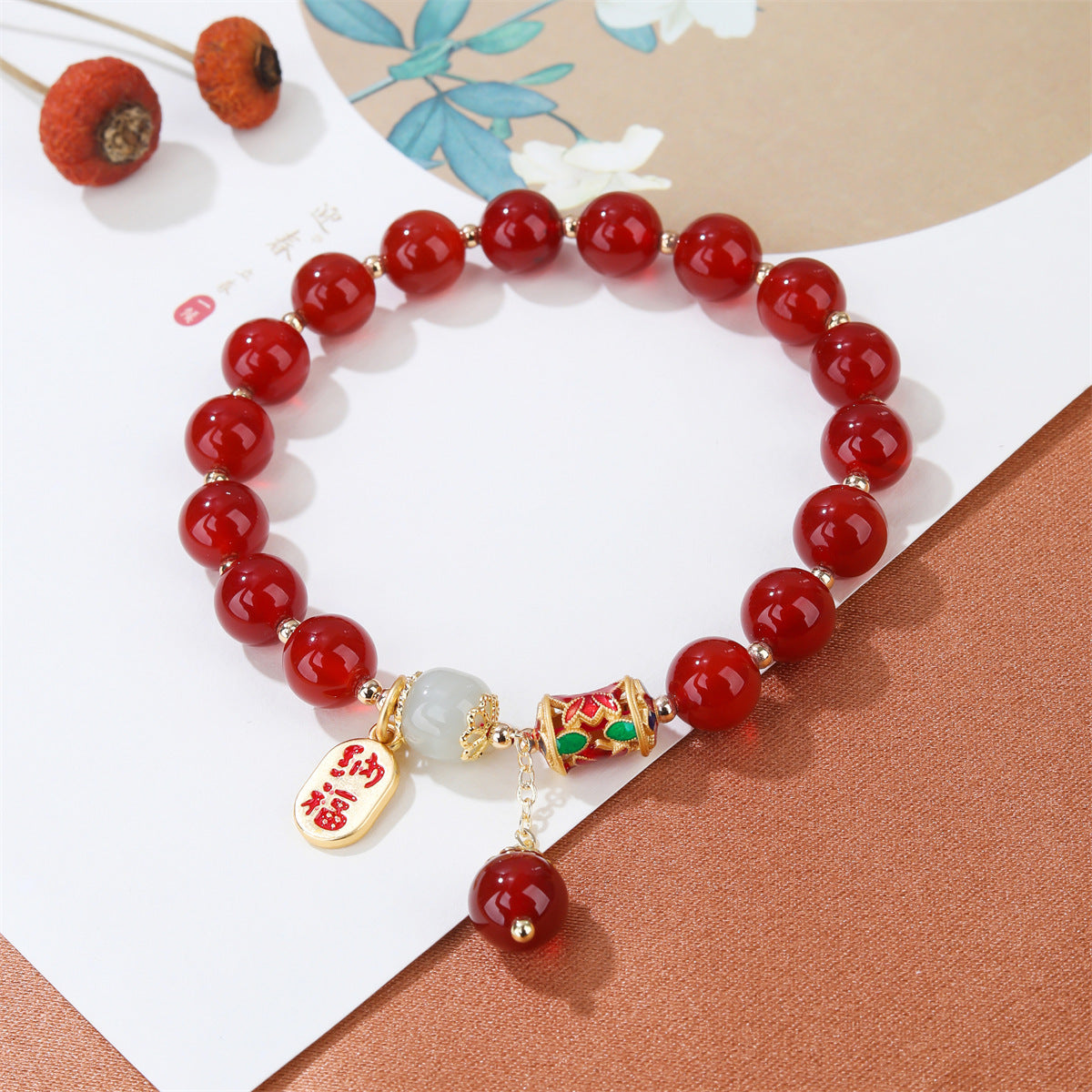 Natural Red Agate Bracelet Niche High Sense