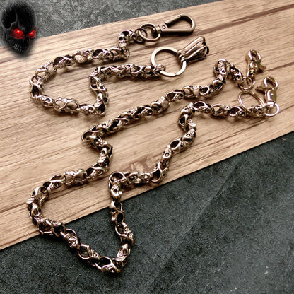 Personalized Weight Self-defense Metal Full Ghost Head Pants Chain