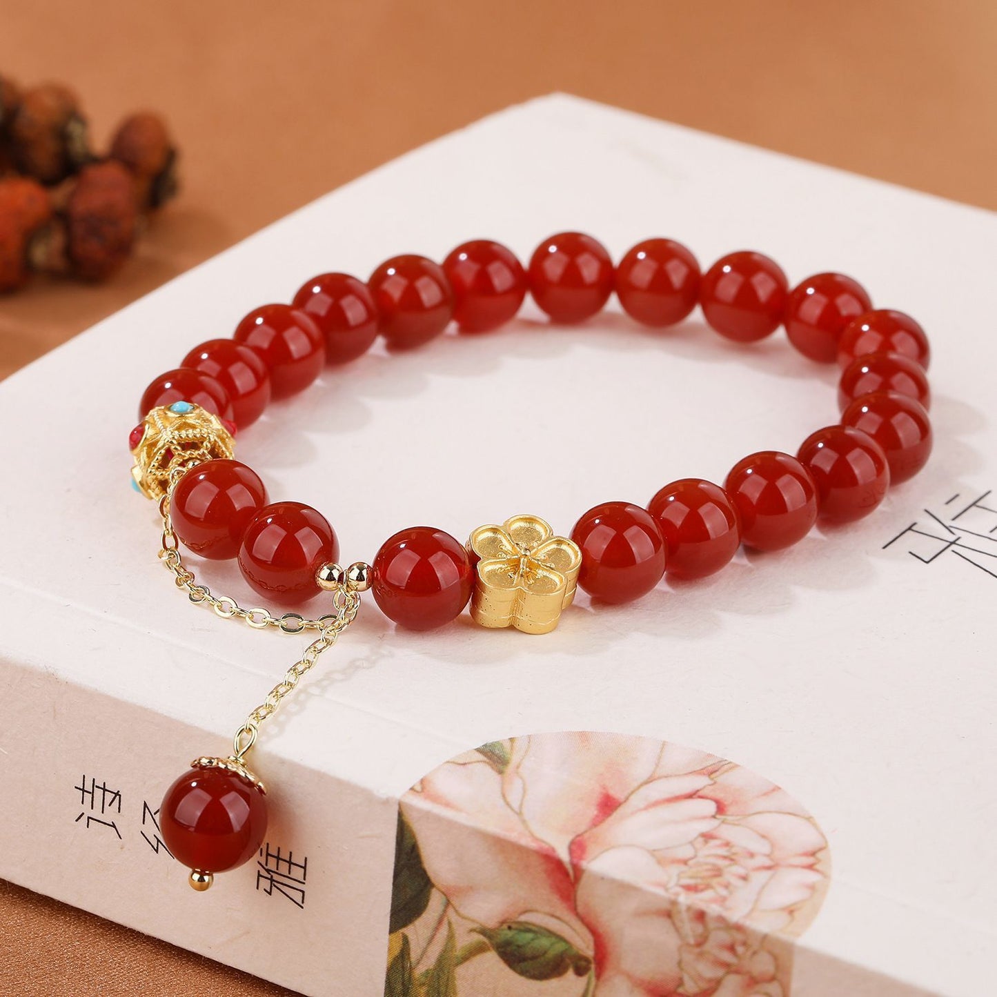 Natural Red Agate Bracelet Niche High Sense
