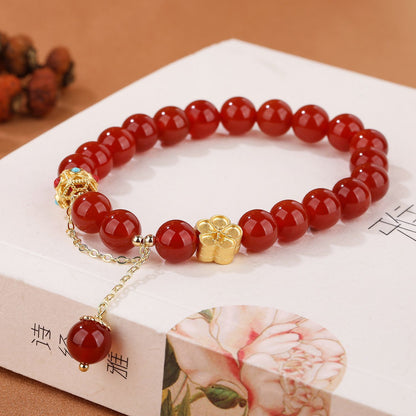 Natural Red Agate Bracelet Niche High Sense