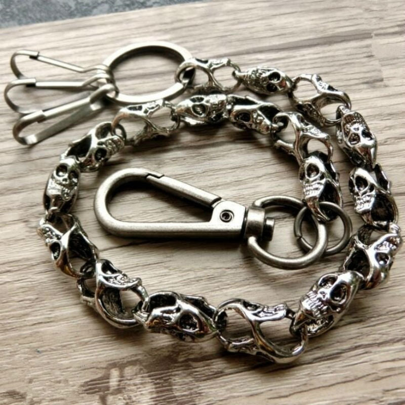 Personalized Weight Self-defense Metal Full Ghost Head Pants Chain