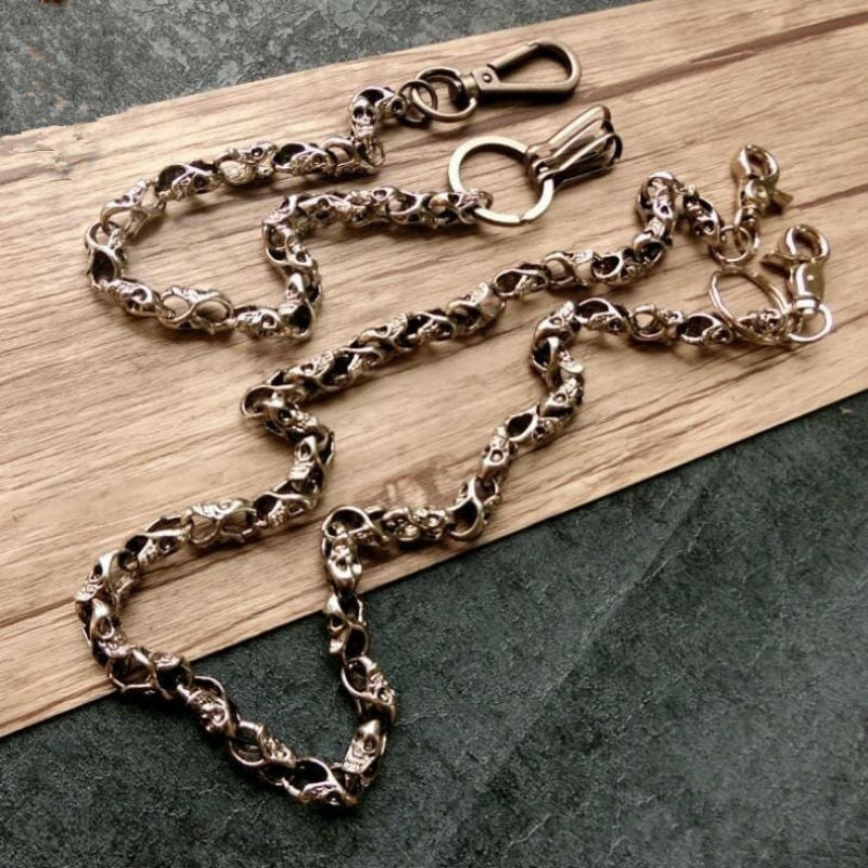Personalized Weight Self-defense Metal Full Ghost Head Pants Chain