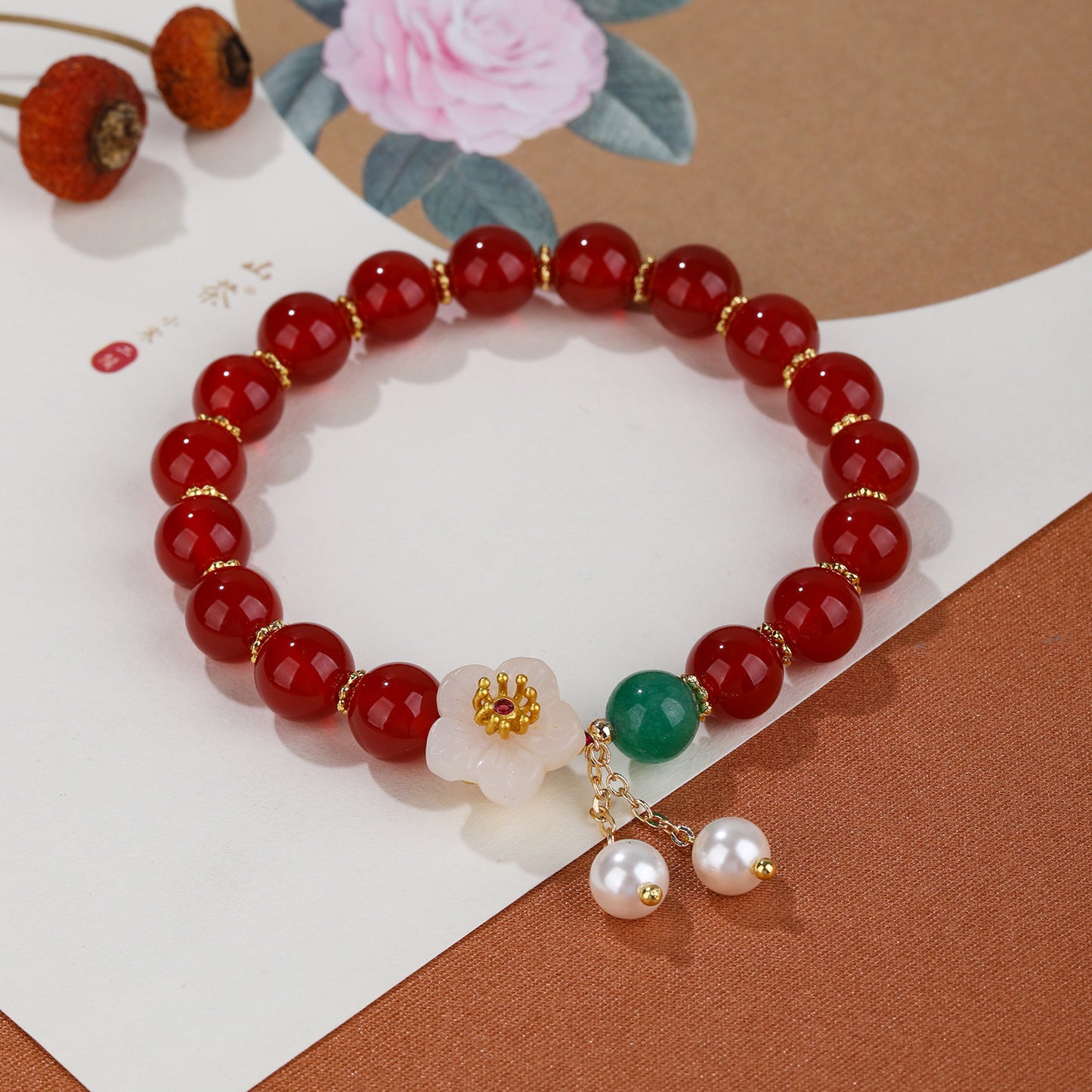 Natural Red Agate Bracelet Niche High Sense