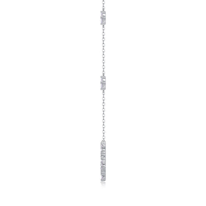 Iris Flower Luxurious Fashion Diamond Pendant Necklace Set With Mosan Diamond Silver Ornaments
